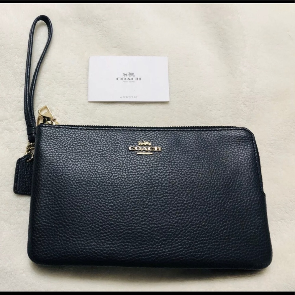 Coach F87587 8x5 double zip phone wallet wristlet